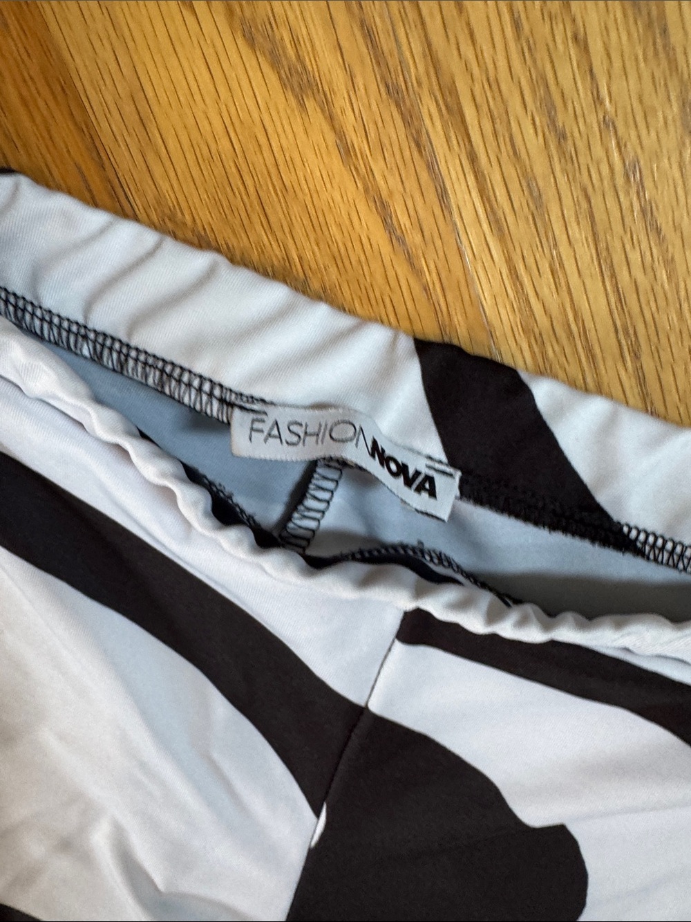 Fashion Nova! Black & White Graphic Flare Pants - Picture 4 of 5